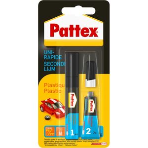 Pattex Plastics Lijm 2 g + 4ml | Universele Plasticlijm Voor Alle Toepassingen | Bindend Gebruik DUO-Plasticlijm .