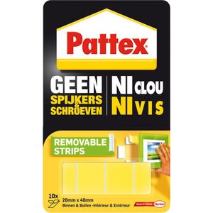 Pattex Geen Spijkers & Schroeven Montagestrips 20x40mm geel Kunststof Pattex Tape (4.0000cm x 2.0000cm)