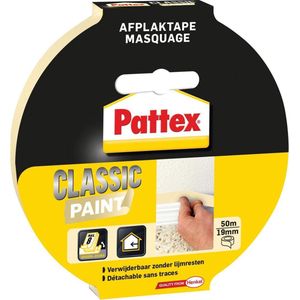 Pattex Classic Paint afdekplakband 19 mm x 50 m Classic crème