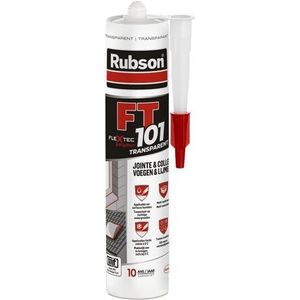 Rubson FT 101 Transparant, hoogwaardige polymeerkit voor voegen, scheuren, lijmen, waterdicht afdichtmiddel voor binnen en buiten, multi-materiaal afdichtmiddel, patroon 280 ml
