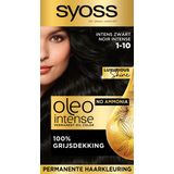 Syoss Oleo Intense - 1-10 Intens Zwart - Permanente Haarverf - Haarkleuring - 1 stuk