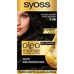 SYOSS Oleo Intense 1-10 - Haarverf - Intens Zwart - Permanente Haarkleuring - Professionele Grijsdekking