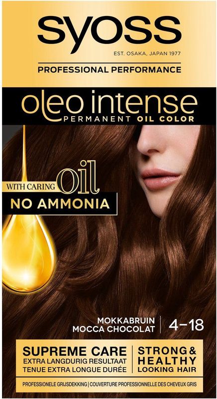 SYOSS Oleo Intense - 4-18 Mokkabruin - Permanente Haarverf - Haarkleuring - 1 stuk
