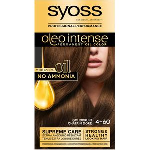 SYOSS Oleo Intense - 4-60 Goudbruin - Permanente haarverf - Haarkleuring - 1 stuk
