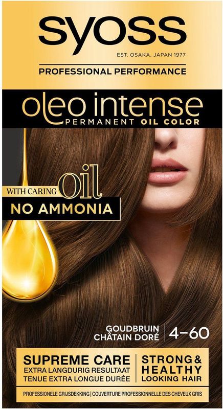 SYOSS Oleo Intense - 4-60 Goudbruin - Permanente haarverf - Haarkleuring - 1 stuk
