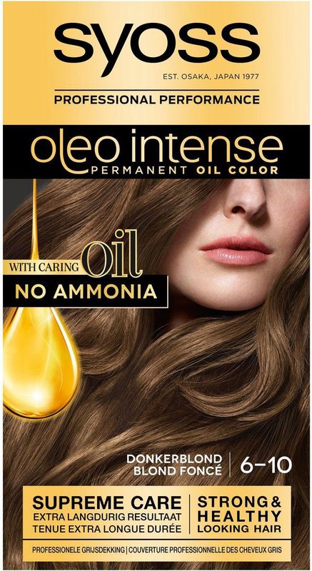 SYOSS Oleo Intense - 6-10 Donkerblond - Permanente Haarverf - Haarkleuring - 1 stuk