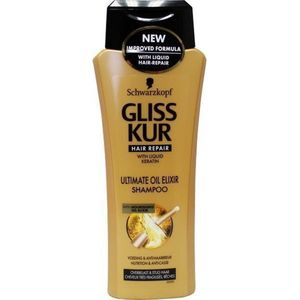 3 x Gliss Kur Shampoo ""Oil Nutritive"" - voor langer gespleten haarpunten - 250 ml