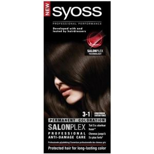 Syoss Salonplex 3-1 Donkerbruin Permanente Haarkleuring - 1+1 Gratis
