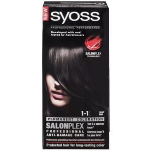 Syoss Permanent Coloration Haarverf - 1-1 Zwart