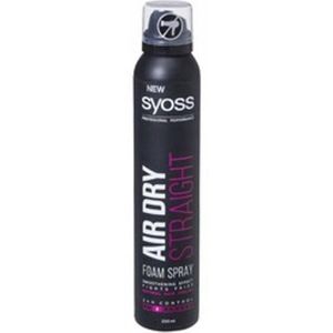 Syoss - Haarmousse - Air Dry Straight - Stijlen zonder stylingsapparaat - Syoss Professionel - 200 ml - Schuimspray - Haarschuim - Haar mousse