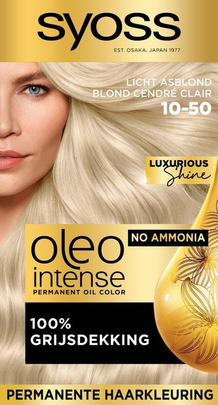 SYOSS Oleo Intense - 10-50 Licht Asblond - Permanente Haarverf - Haarkleuring - 1 stuk