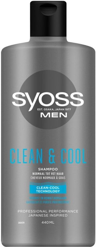 Syoss Men - Clean & Cool - Shampoo - Verfrissend - 90% Natuurlijke Ingrediënten