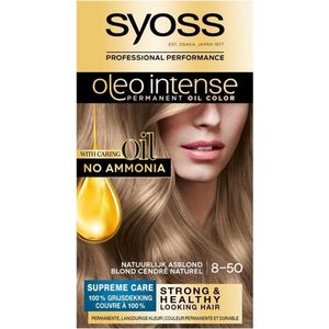 SYOSS Oleo Intense - 8-50 Natuurlijk Asblond - Permanente Haarverf - Haarkleuring - 1 stuk