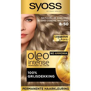 SYOSS Oleo Intense - 8-50 Natuurlijk Asblond - Permanente Haarverf - Haarkleuring - 1 stuk