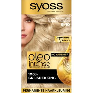 Syoss Oleo Intense - 9-10 Stralend Blond - Permanente Haarverf - Haarkleuring - 1 stuk