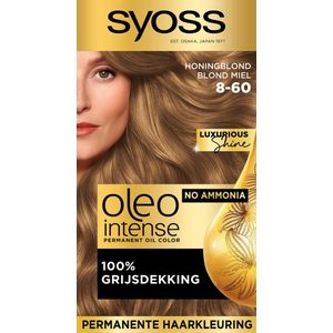 Syoss Oleo Intense - 8-60 Honingblond - Permanente Haarverf - Haarkleuring - 1 stuk