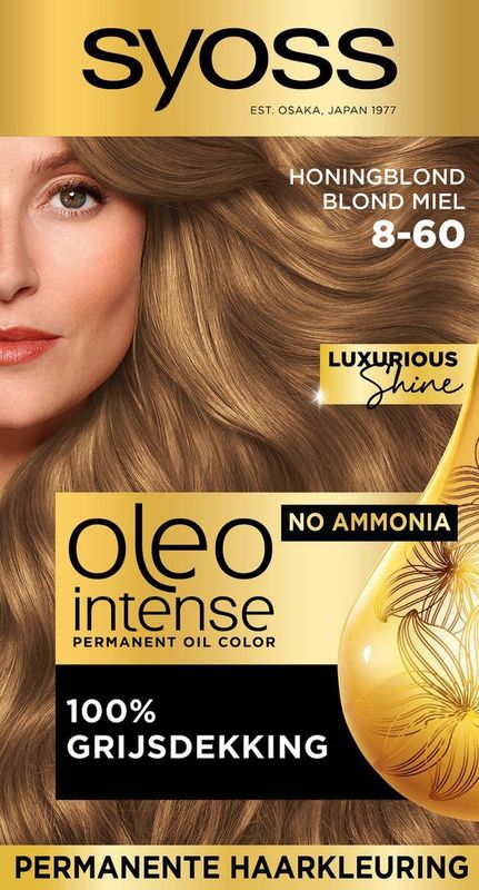 Syoss Oleo Intense - 8-60 Honingblond - Permanente Haarverf - Haarkleuring - 1 stuk