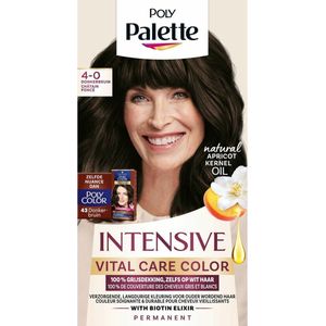 Poly Palette Intensive Vital Care Color 4-0 Donkerbruin Haarkleuring - 1+1 Gratis