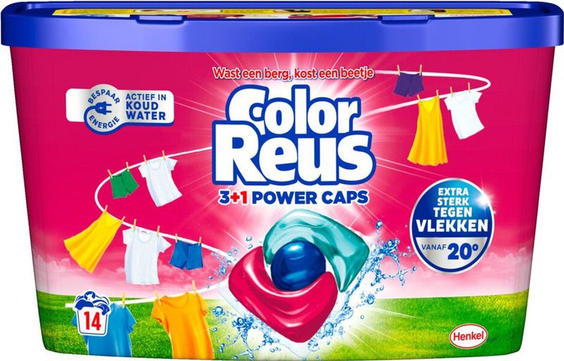 Witte Reus - Power Caps - Wasmiddelcapsules - Color - 14 Wasbeurten