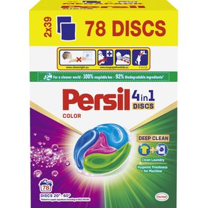 Persil Discs Color Deep Clean- Wascapsules Box - Gekleurde Was - Voordeelverpakking - 2 x 39 Wasbeurten