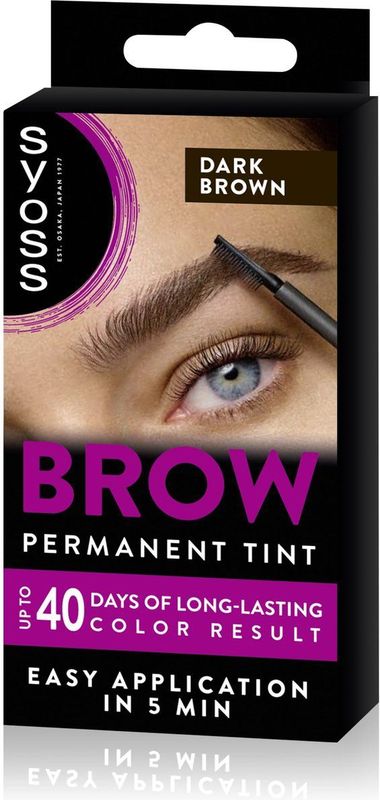 Syoss - Brow Tint - Wenkbrauwverf - Donkerbruin - Permanent - Tot 10 toepassingen - Wenkbrauwen