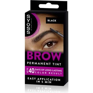Syoss - Brow Tint - Wenkbrauwverf - Zwart - Permanent - Tot 10 toepassingen - Wenkbrauwen