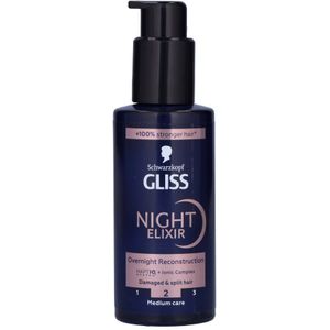 Gliss - Night Elixir - Haarserum - 100ml - Natuurlijke Ingrediënten