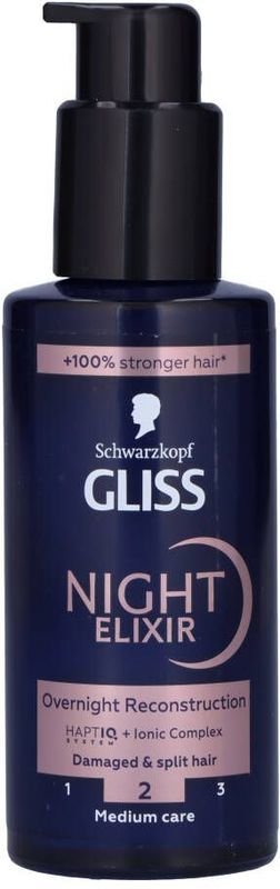 Gliss - Night Elixir - Haarserum - 100ml - Natuurlijke Ingrediënten