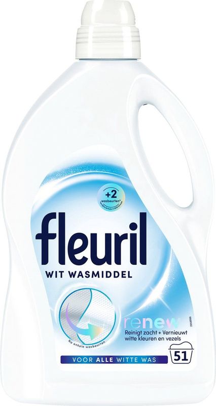 Fleuril - Renew Wit - Vloeibaar Wasmiddel - 51 Wasbeurten - 95% Natuurlijke Ingrediënten