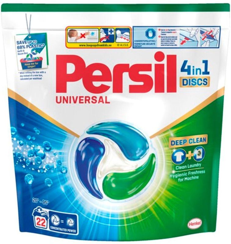 Persil - Universal - Wasmiddelcapsules - 4 in 1 - Kleurloos - 18 Stuks