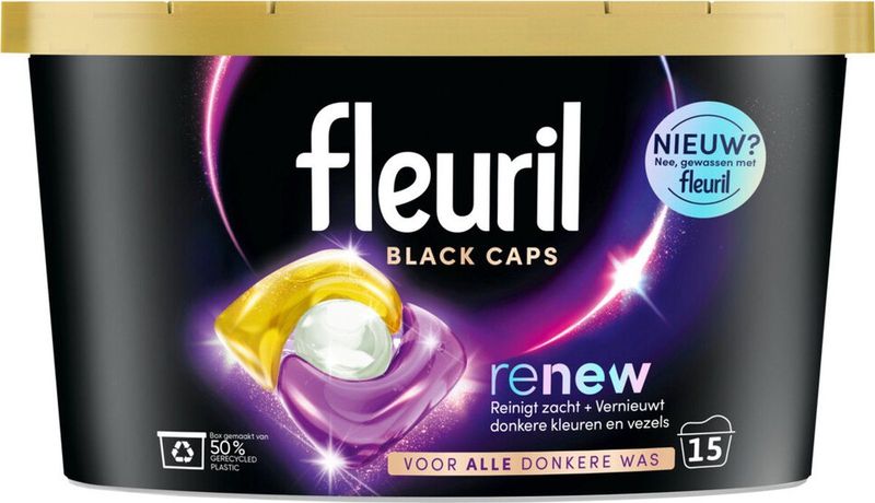 Fleuril - Renew Black Caps - Wasmiddel - 15 Wasbeurten - Gekleurde Kleding