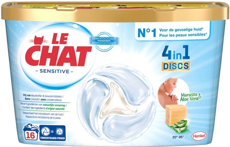 Le Chat - Sensitive - Wasmiddelcapsules - 16 Stuks