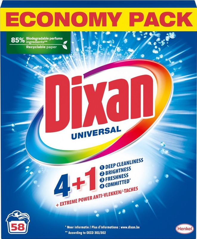 Dixan Waspoeder Universeel - 58 Wasbeurten - 3,422 Kilo