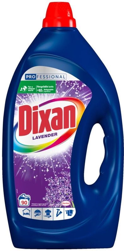 Dixan - Vloeibaar Wasmiddel - Fresh Lavender - Professional - 90 Wasbeurten - 1 Stuk