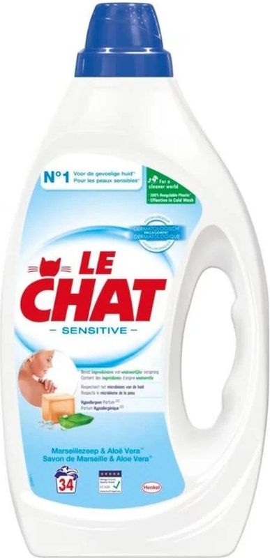 Le Chat - Vloeibaar Wasmiddel - Sensitive Gel - 1485 ml
