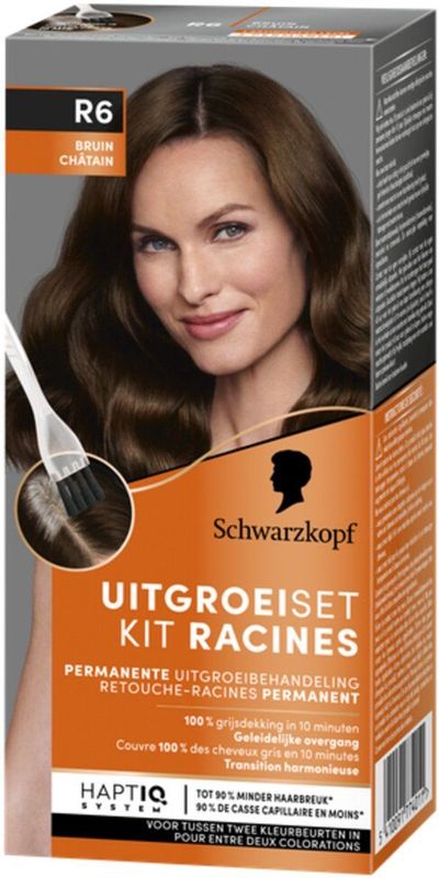 Schwarzkopf - Uitgroeiset Haarverf - Bruin R6 - 1 Set