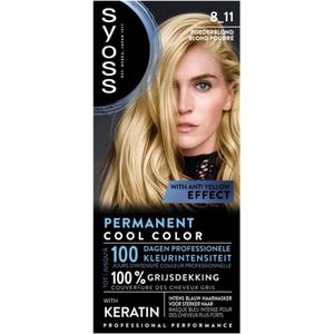 SYOSS - Permanent Coloration 8-11 - Haarverf - Poederblond - Permanente Haarkleuring - Grijsdekking - Vermindert Haarbreuk - 1 Stuk