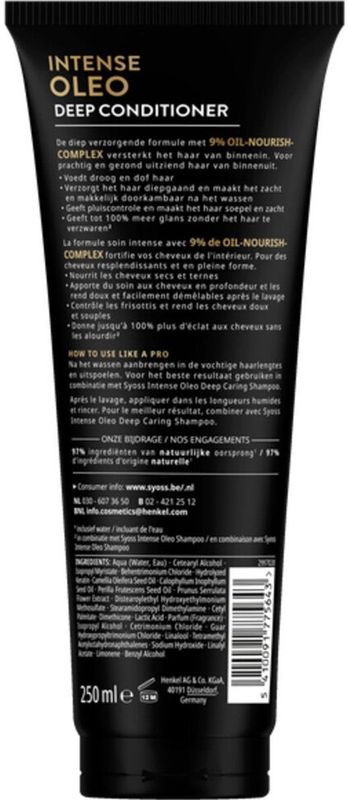 Syoss - Conditioner Olea Intense - Crèmespoeling - 440 Milliliter - Voedend Complex