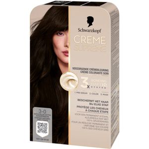 Schwarzkopf - CREME SUPREME 3-0 - Haarkleuring - Natuurlijk Extra Donkerbruin - Permanente Haarverf - 245g