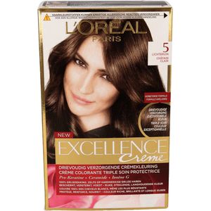 L'Oréal Paris - Excellence Crème - Haarkleuring - Lichtbruin - Drievoudige Verzorging