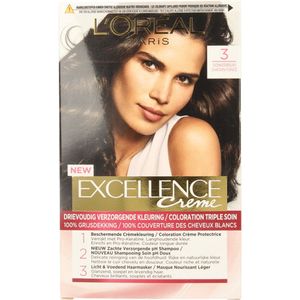 L'Oréal Excellence Crème Permanente Crèmekleuring 3 Donkerbruin