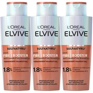L'Oréal Paris - Elvive Fiber Booster - Anti-Haaruitval Shampoo - 3x 200ml