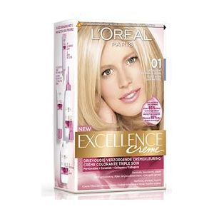 1+1 gratis: L'Oréal Excellence Pure Blonde Permanente Haarkleuring 01 Ultra Licht Natuurlijk Blond