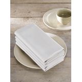 De Witte Lietaer Servetten, Kalahari Grijs/Wit (4 st.) - 51 x 51 cm - 100% Katoen