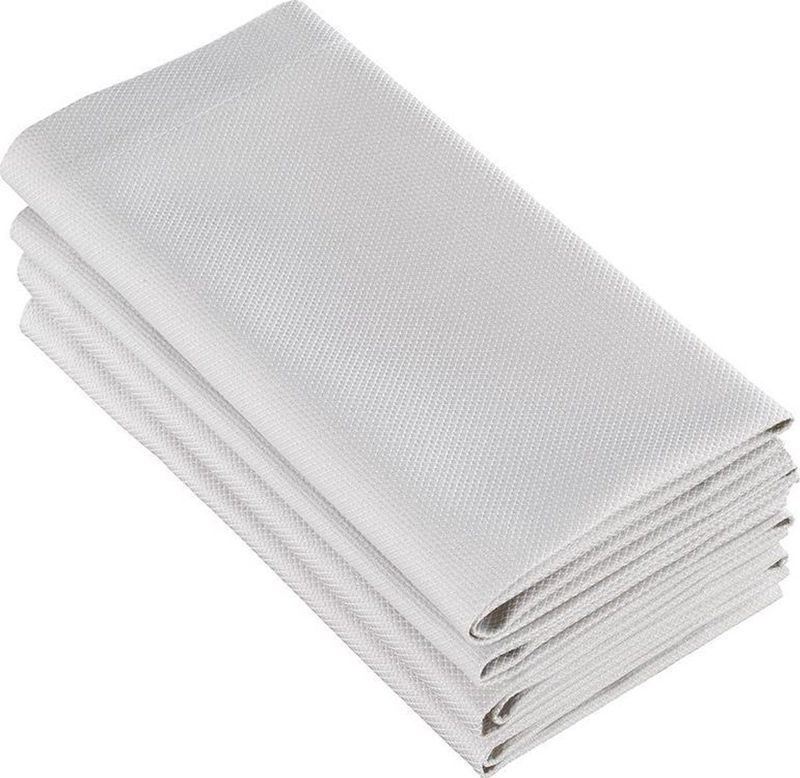 De Witte Lietaer Servetten, Kalahari Grijs/Wit (4 st.) - 51 x 51 cm - 100% Katoen