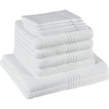 De Witte Lietaer  Othello  –  4 Washandjes & 4 handdoeken 50x100cm & 2 douchelakens 70x140 cm - Wit - Set van 6