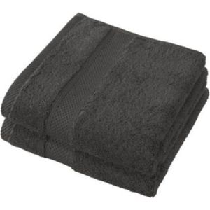 De Witte Lietaer Handdoeken Stéphanie Ebony 50 x 100 cm - 2 stuks - Katoen