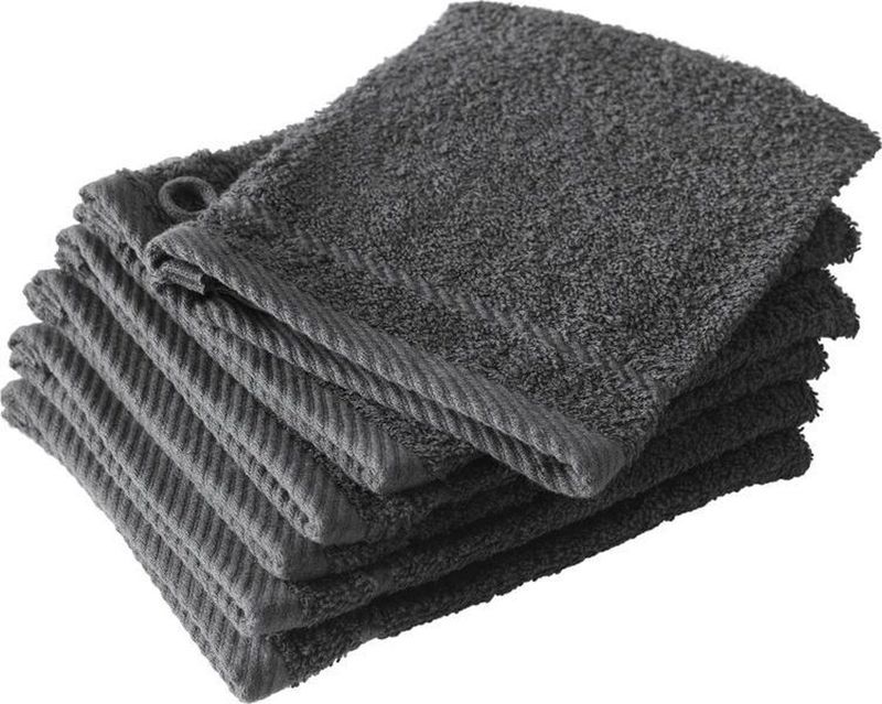 De Witte Lietaer Washandjes, Helene Ebony 6 stuks Katoen