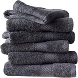 De Witte Lietaer Handdoeken Helene Ebony 50 x 100 cm - 6 stuks - Katoen