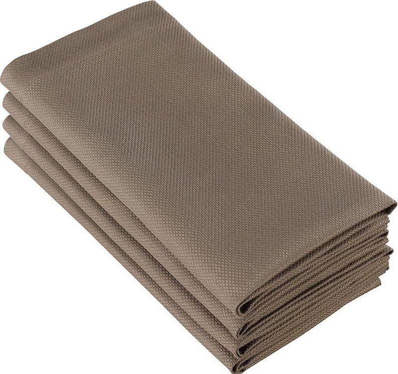 De Witte Lietaer Servetten Kalahari 51 X 51 Cm Katoen Bruin 4 Stuks